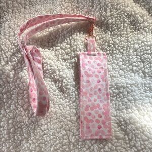 Great teacher gifts ! Hand crafted Pink and White Heart Lanyard/Pen holder